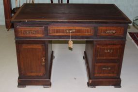 Mahogany Inlaid Three Piece Kneehole Desk