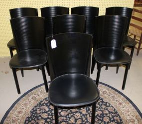 Set of Eight Black Italian Chairs