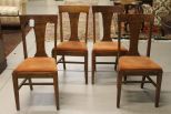 Set of Four Oak T-Back Chairs