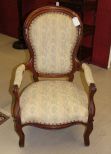 Walnut, Victorian Finger Roll Arm Chair