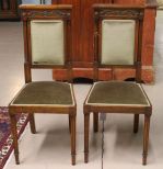 Pair of French, Walnut, Sheraton Leg Chairs