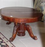 Mahogany, Clawfoot Dining Table with Two Leaves