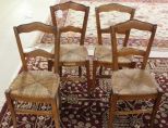Set of Four Rush Seat Chairs