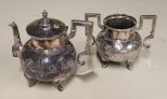 Silverplate Teapot and Sugar