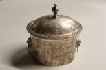 Small Silverplate Covered Jar