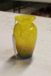 Yellow Art Glass Small Vase