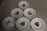 Six Hand Painted Plates