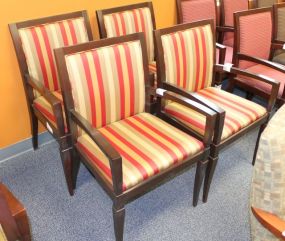 Patrician Four Striped Pattern Arm Chairs