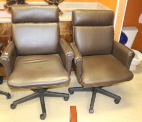 Pair of Faux Leather Office Chairs