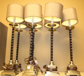 Seven Modern Barley Twist Style Table Lamps