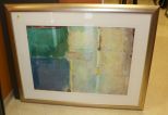 Original Abstract Painting Matted and Framed