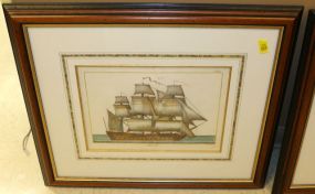 Matted and Framed Colored Engraving 