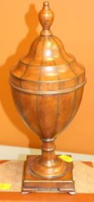 Leather Covered Wooden Urn