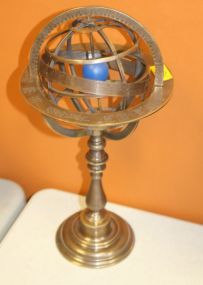 ProPassione Brass Armillary Stand on Wooden Base