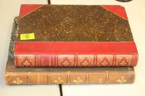 Walter Scott Leather Bound Book Printed Paris 1882 and Antiquaire the Studio Magazines Bound in Leather Binding