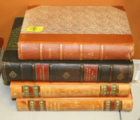 Two Leather Bound Swedish Books and Two Leather Spine Books