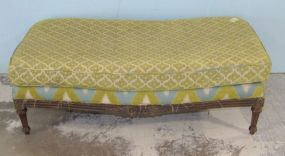 Green and Blue French Style Upholstered Ottoman