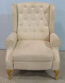 Faux Suede Recliner with Tufted Back
