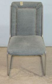 Blue Upholstered Metal Frame Chair