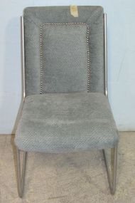 Blue Upholstered Metal Frame Chair