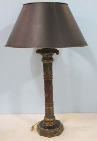 Twist Style Walnut Finish Lamp