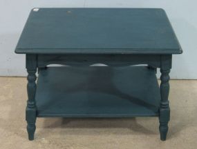 Blue Painted Table with Detached Lower Shelf