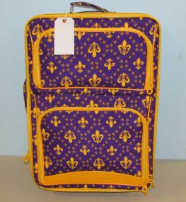 Fleur de Lis Suitcase in LSU Colors