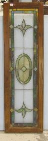 Stained Glass Style Window Framed in Oak