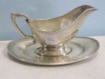 Fisher Sterling Silver Gravy Boat with Attached Underplate