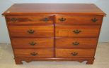 Maple Eight Drawer Bracket Foot Dresser with Mirror