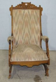 American Aesthetic Rocker with Upholstered Arms, Back and Seat