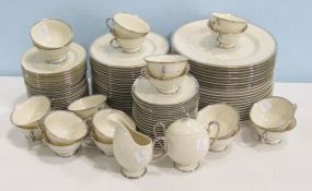 Set of Platinum Rimmed Ivory China, By Franciscan Co. and Lenox China Co.