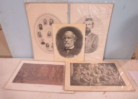 Five Civil War Prints Unframed