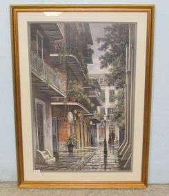 Al Federico 1997 Print of New Orleans Matted and Framed