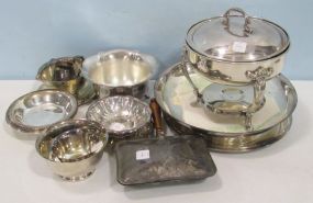 Silverplate Including Silent Butler, Chafing Dish, Footed Bowl, Sauce Dish, Creamer, Etc.