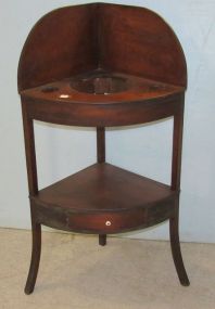 Colonial Style Corner Washstand with Drawer
