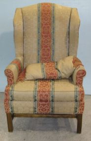 Upholstered Chippendale Wing Back Chair