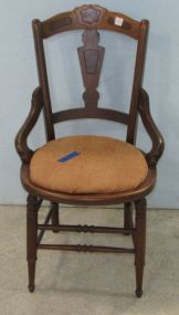 Walnut Chair with Upholstered Seat