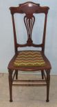Mahogany Chair with Flamed Stitched Embroidery
