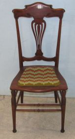 Mahogany Chair with Flamed Stitched Embroidery