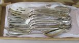 Towle Old Master Sterling Silver Flatware Including Nine Salad Forks and Two Teaspoons