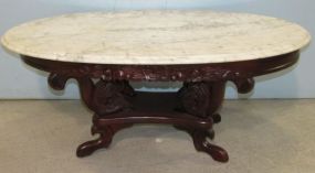 Oval Marble Top Victorian Style Coffee Table