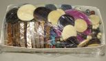 Box Lot of Costume Jewelry with Some Natural Stones