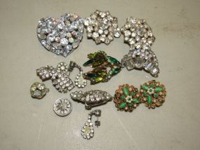 Bag of Rhinestone Jewelry and Buttons