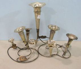 Seven Horn with Vines Silverplate Epergne