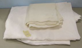 Vintage Irish Linen Tablecloth and a Set of Napkins