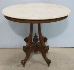 Walnut Marble Top Table