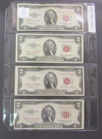 1953 $2.00 Notes Set of Four