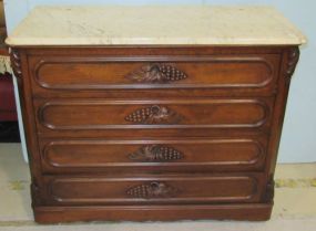 Marble Top Chest with Carved Grape Handles