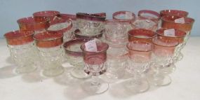 Group Lot of Miscellaneous Patterned Ruby Flash Glassware